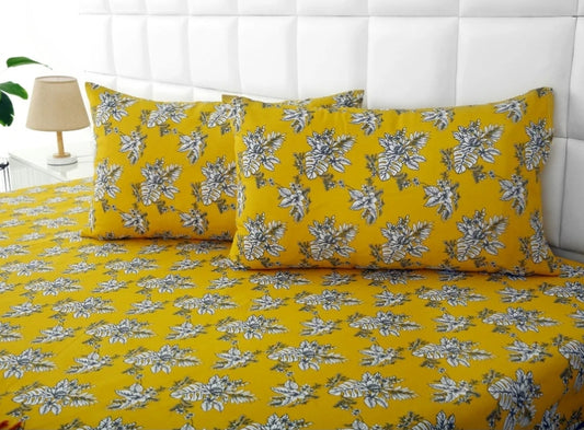 Fitted Bed Sheet-Mustard Garden