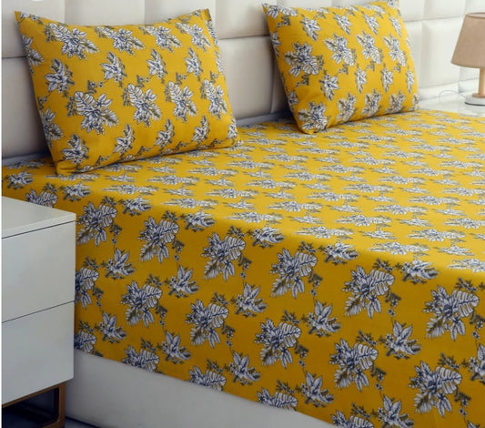 Fitted Bed Sheet-Mustard Garden
