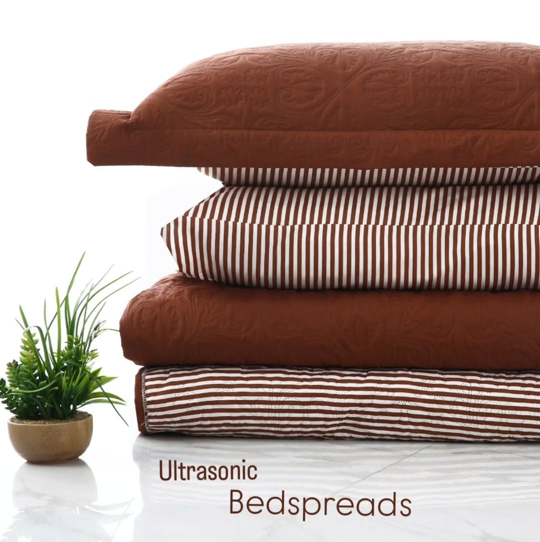 6 piece Dyed Bed spread set_brown