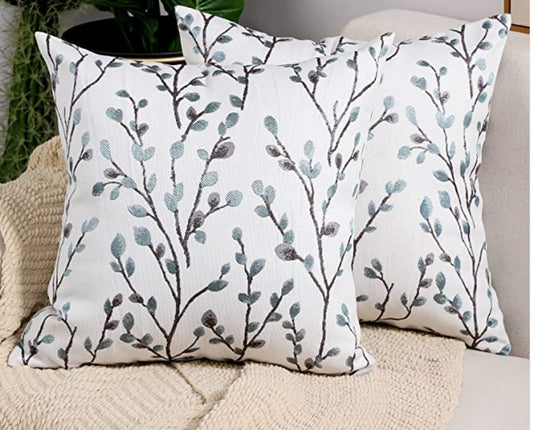 2 pcs digital Printed cotton cushions _ Olive Roots