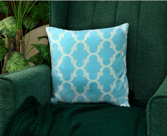 4 PCs Digital Printed Cotton Cushions-Ocean Blue