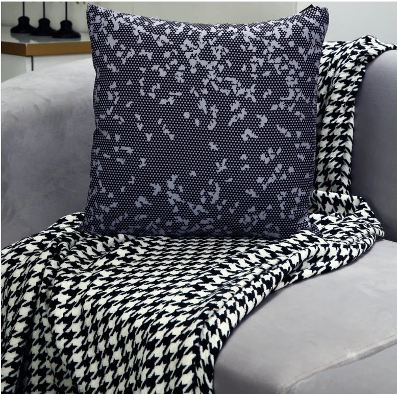 4 PCs Digital Printed Cotton Cushions-Black Art